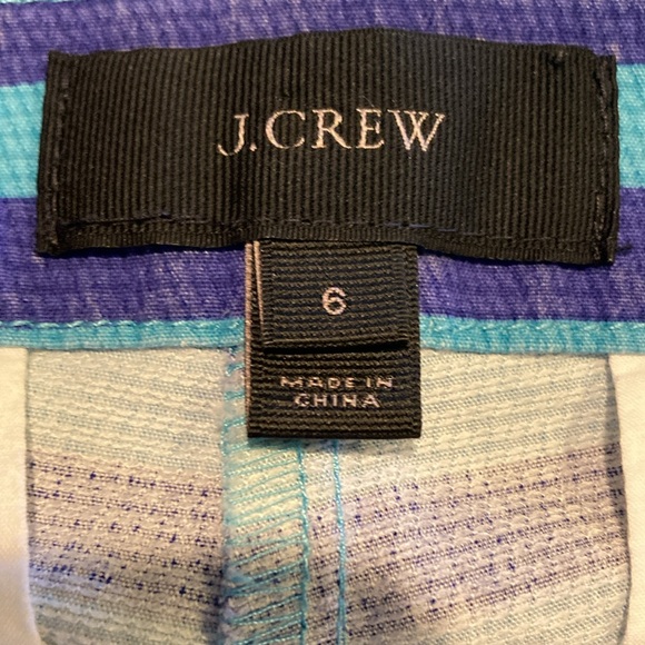 J. Crew Striped Blue and Green Shorts Size 6 - Picture 9 of 11